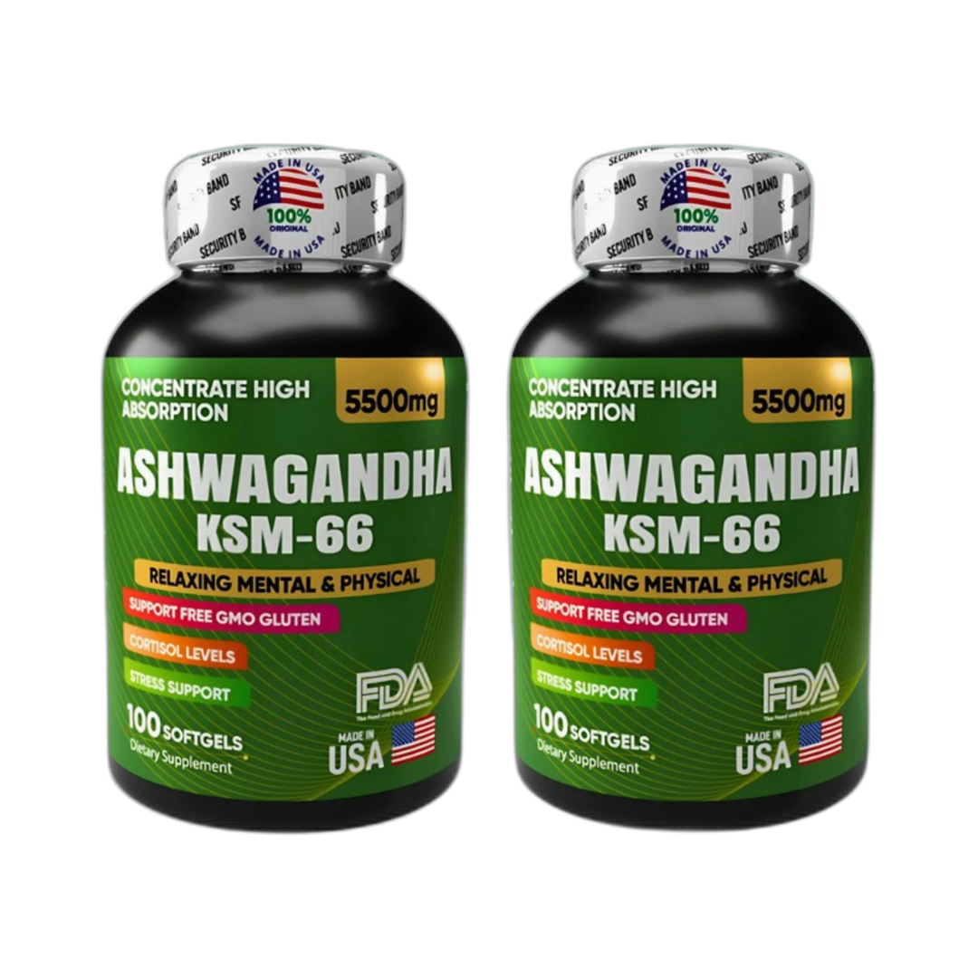 Ashwagandha KSM-66 100 Softgels - Pack x2